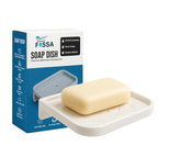 Fossa Classic Ceramic Soap Dish for Bathroom & Kitchen – Wall Mounted Soap Dish Holder with Anti-Rust, Anti-Slip Grip | Bathroom Soap Holder, Kitchen Soap Dish, Soap Stand White (Glossy Finish) - Fossa Home
